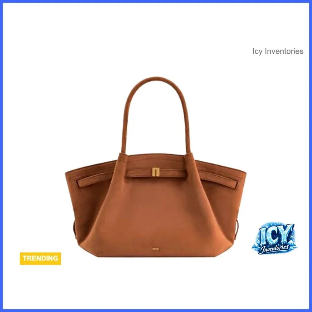 Faux Suede Medium Tote Bag with Magnetic Closure